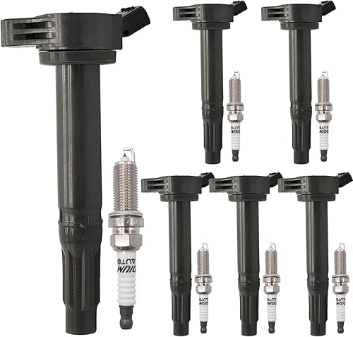 OYEAUTO Paquete de 6 bujías de iridio UF487 90919-02251, compatibles con Toyota Avalon Camry RAV4 Highlander Sienna V6