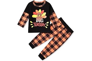 Aalizzwell Sibling Thanksgiving Pajamas for Toddler Boys Girls