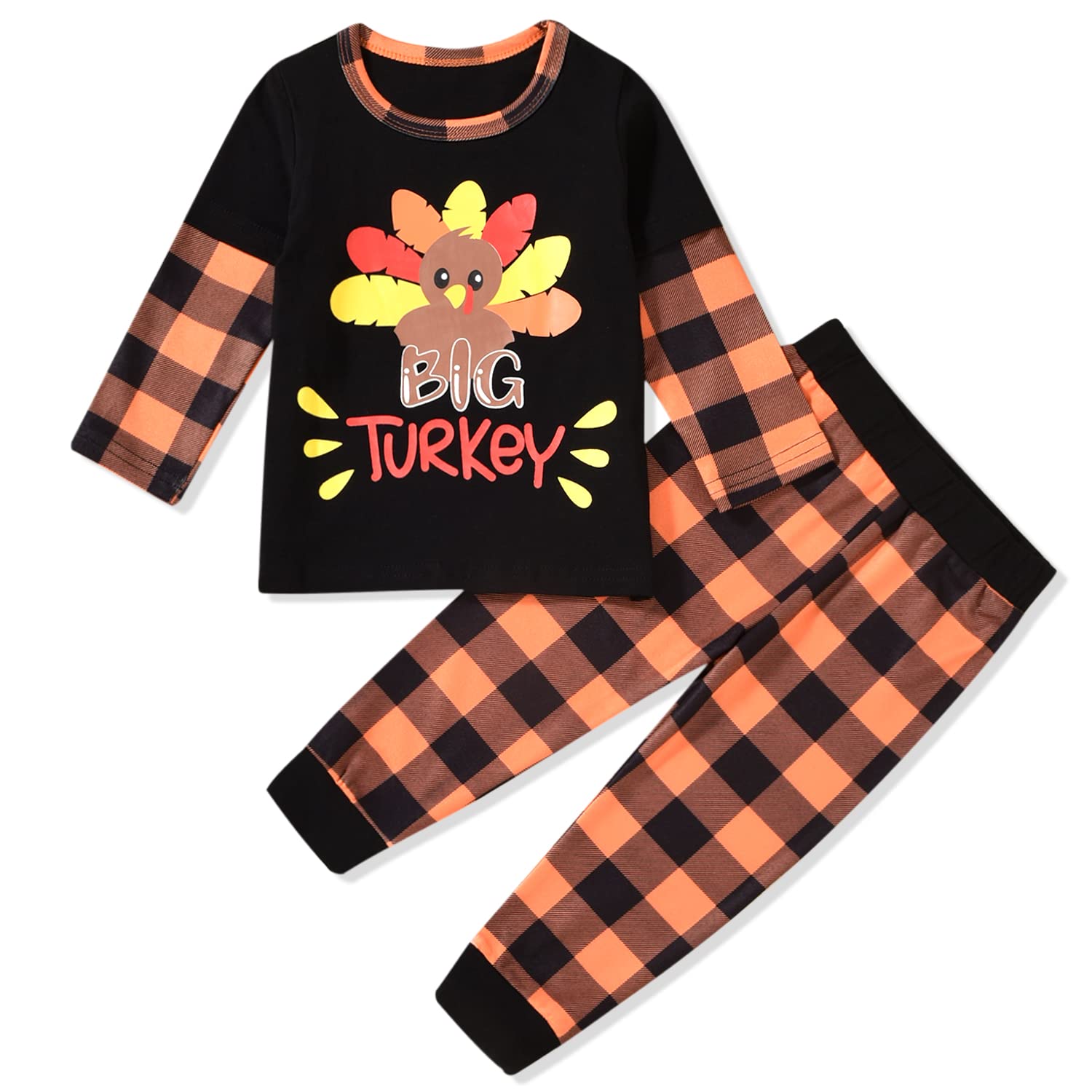 Aalizzwell Thanksgiving Matching Outfits for Brothers Sisters Boys Girls Big Turkey Sibling Clothes 4-5T