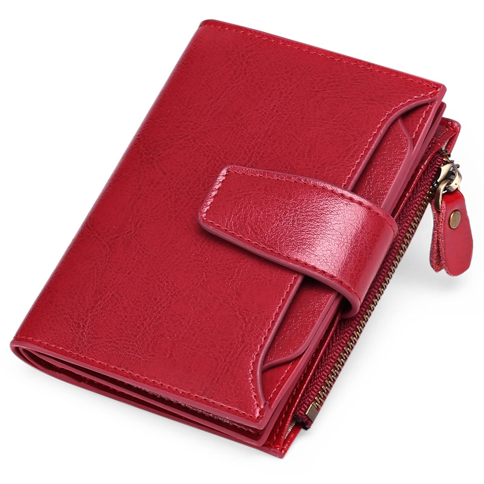 SENDEFN Portafoglio Donna in Pelle Vera Piccolo Portamonete Cute con Cerniera 14 Carte Portafoglio Donna Pelle con Tanti Scomparti