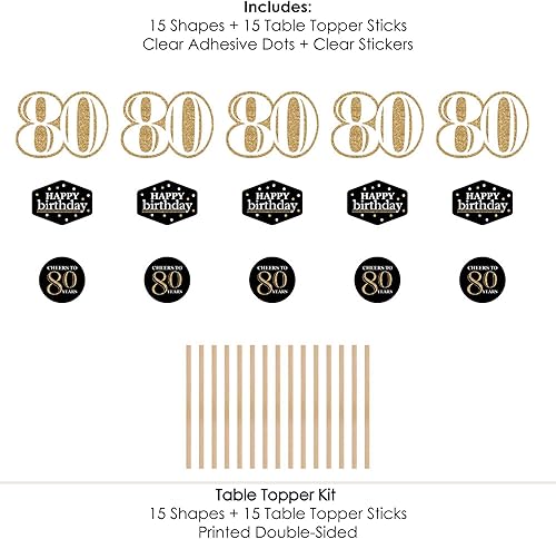 Miniatura 10 de Juego de 15 palos de mesa de cumpleaños para adultos, color dorado