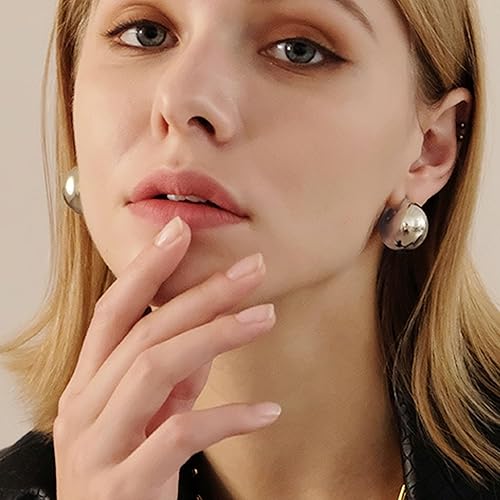 Miniatura 4 de Chunky Gold Hoop Earrings for Women 18K Gold Paperclip Oval Hoop Earrings Gold Square Hoops Small Chunky Earrings Gold Jewelry Gift