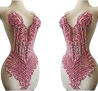 Vista 14 de Cuentas de piedras hechas a mano, parches de cristal brillantes para coser con diamantes de imitación, corpiño de encaje, accesorios para decoración