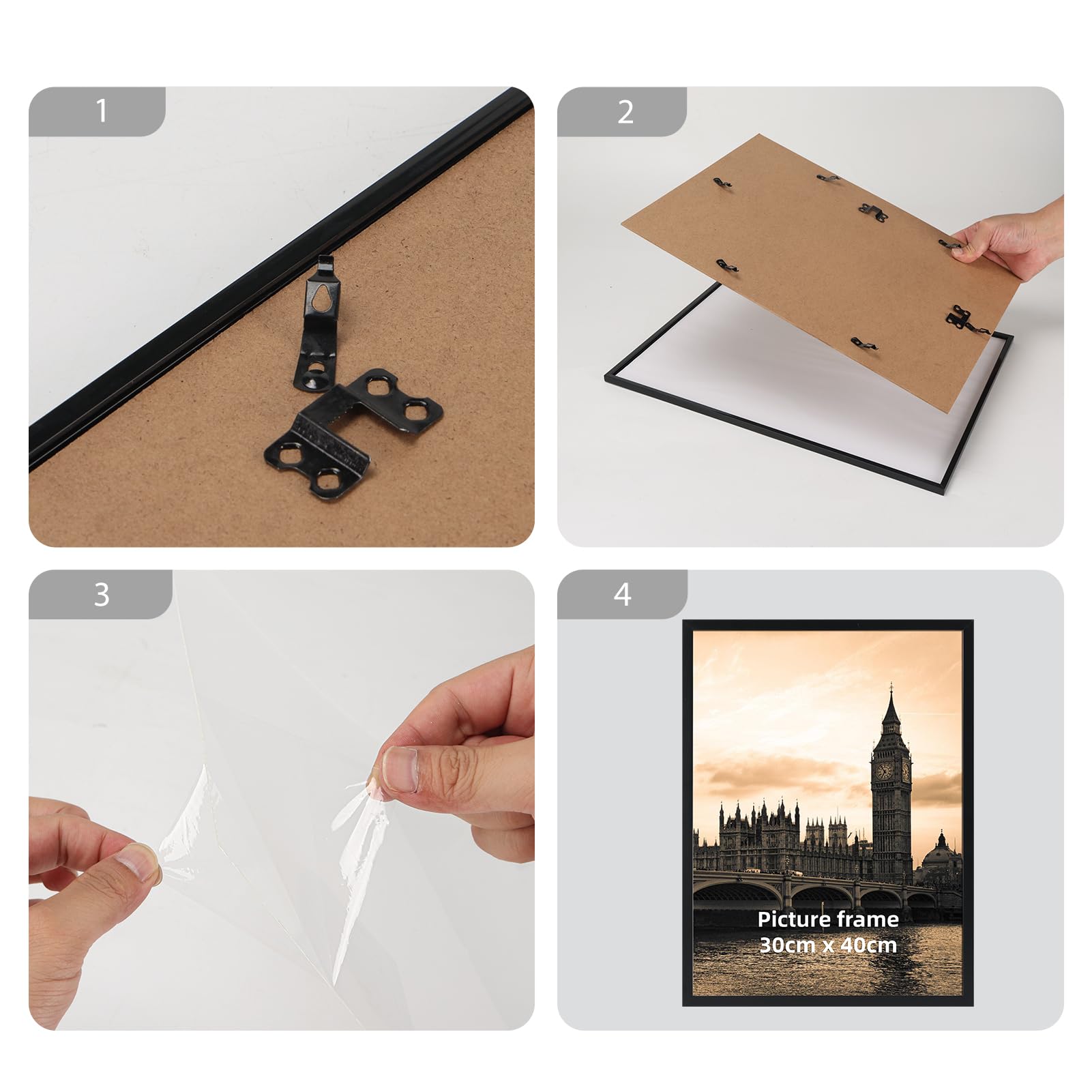 Hoikwo Black 30x40 Picture Frame Pack of 3 - Image 4