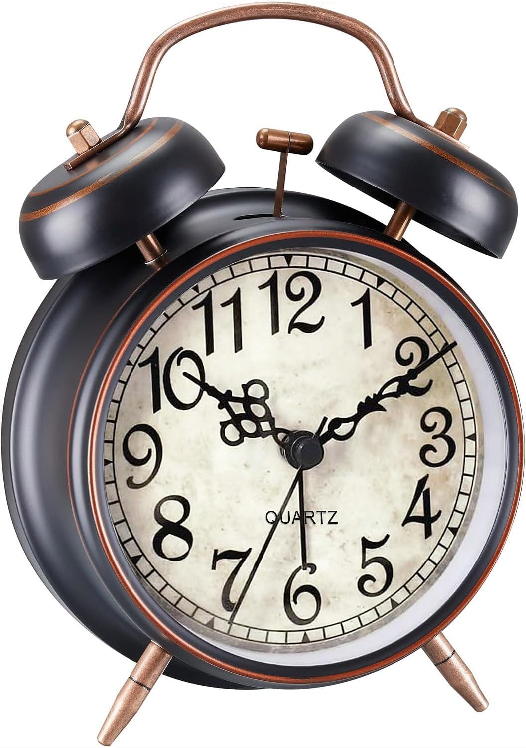 YsyYey Vintage Doppelglockenwecker, 10 cm Analog-Wecker, Retro-Design mit Nachtlicht, Batteriebetriebener Analoge Tischwecker mit Lautem Klingeln, Altmodischer Wecker für Schlafzimmer