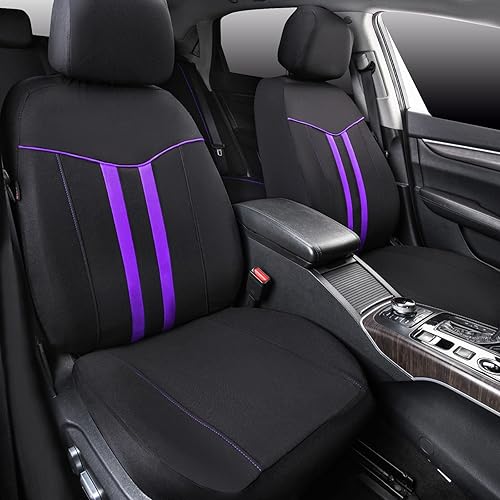 Miniatura 2 de CAR-GRAND - Juego completo de fundas para los asientos de los vehículos de tela con tiras modernas y elegantes, ajuste universal al 90 % (SUV,