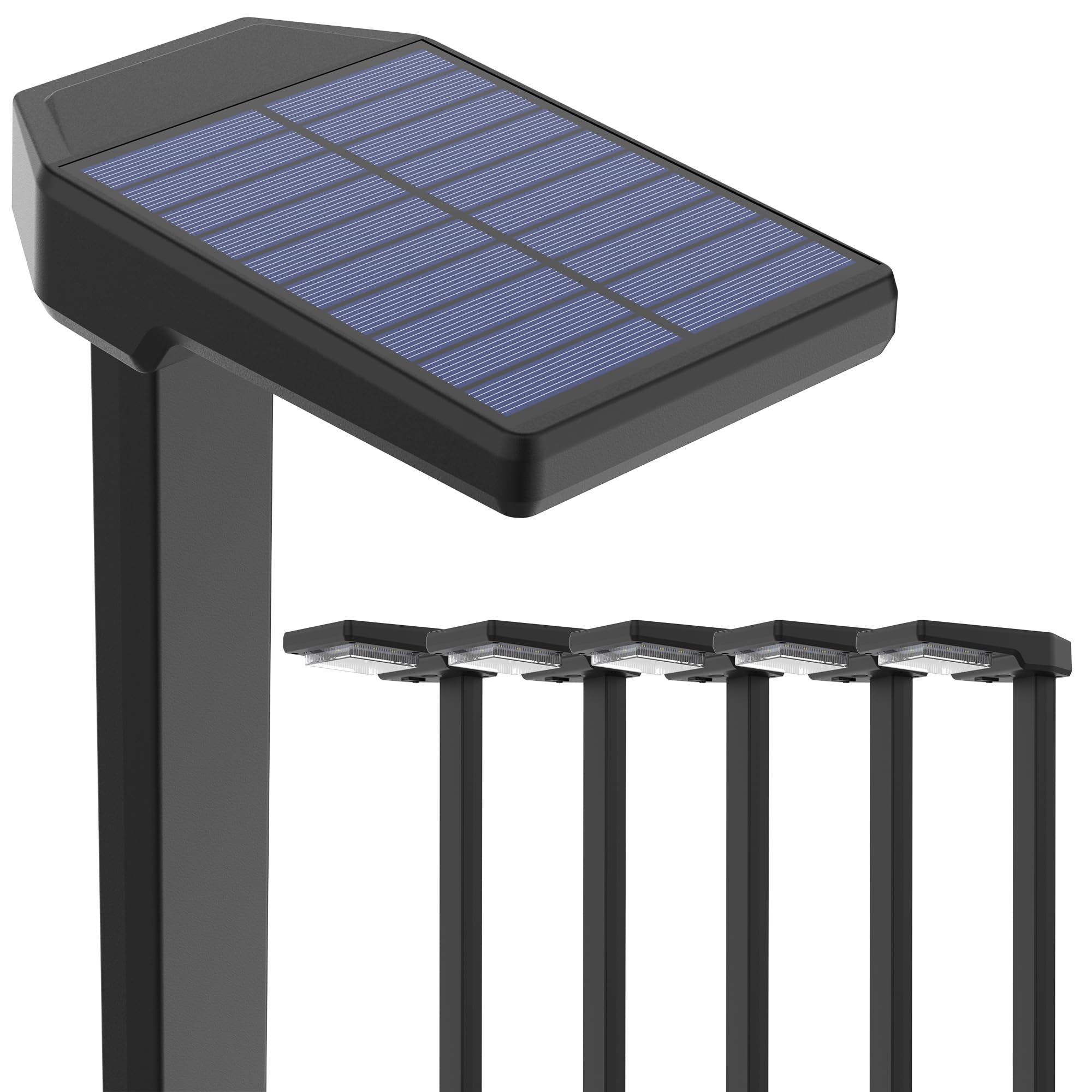 AUDERWIN Lot de 6 lampes solaires d'extérieur à changement de couleur intelligent avec modes 9 en 1 (blanc chaud/blanc froid/RVBC), éclairage paysager lumineux étanche pour allée, jardin, allée, cour