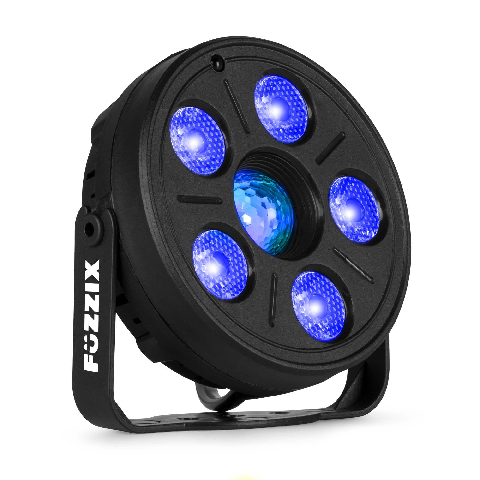 Fuzzix Comet M06 - Pack 4 × PAR LED RGB avec Effet Jelly Ball | Télécommande, Modes Automatique et Musical | Éclairage Compact DJ Bars Événements