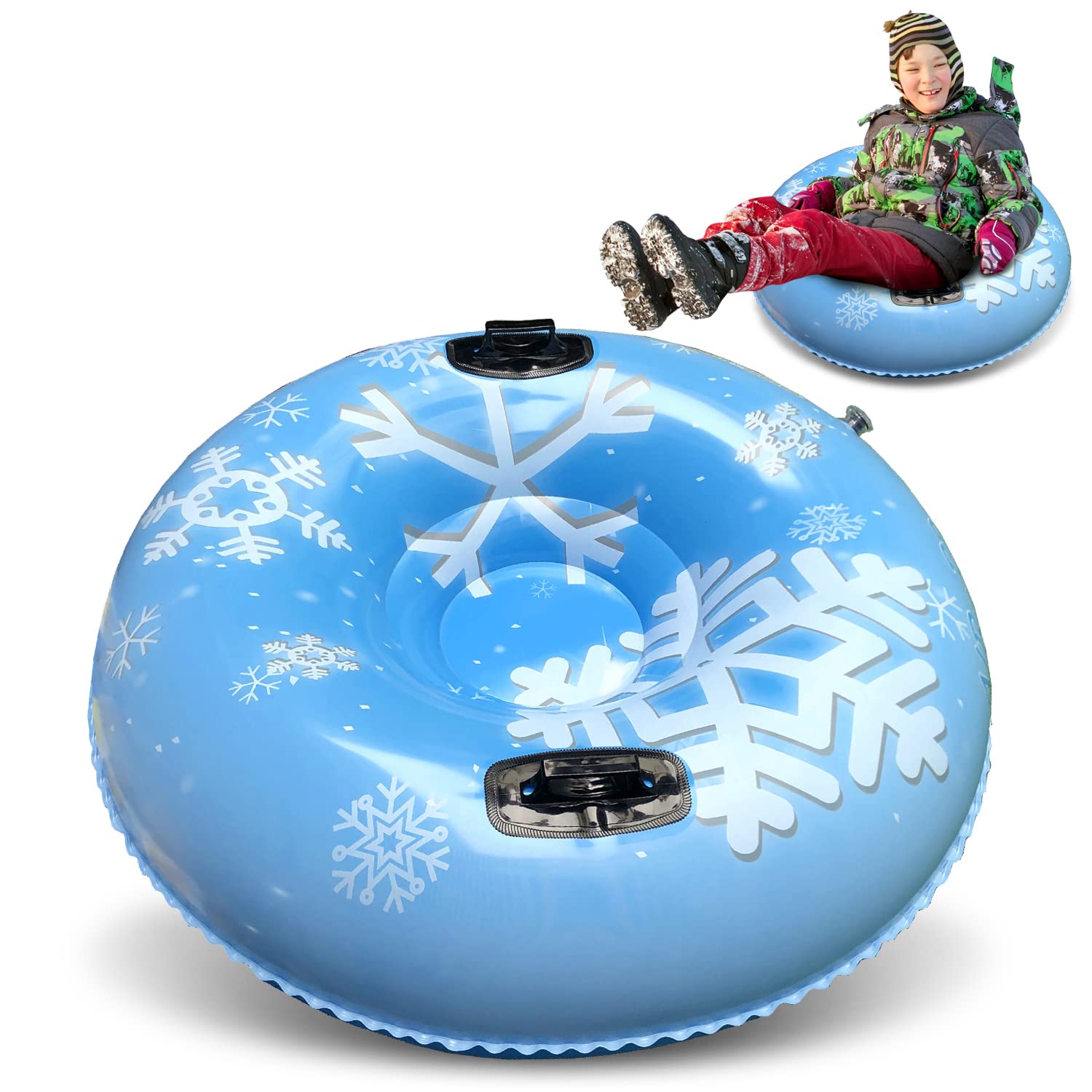 Snow Tube 47 Inch Snow Sled for Kids and Adults Snow Tube Made by Thickening Material of 0.45mm Sledg Tubes-image-25