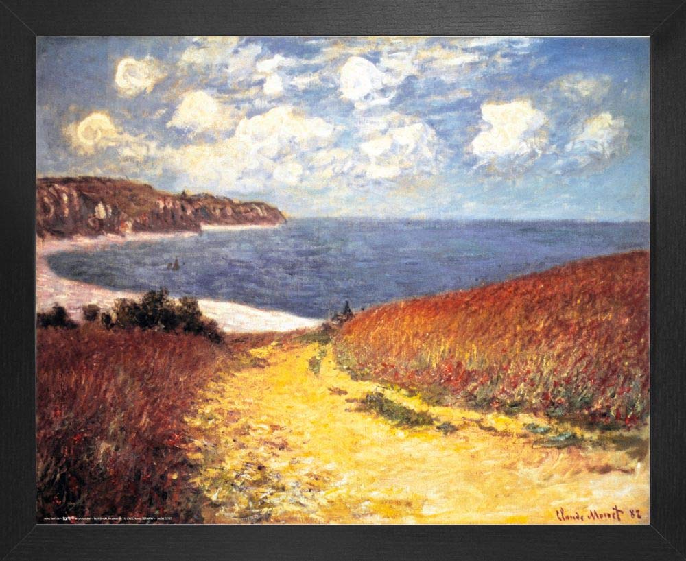 Affiche Claude Monet Cadre MDF Chemin dans les Blés à Pourville déco salon