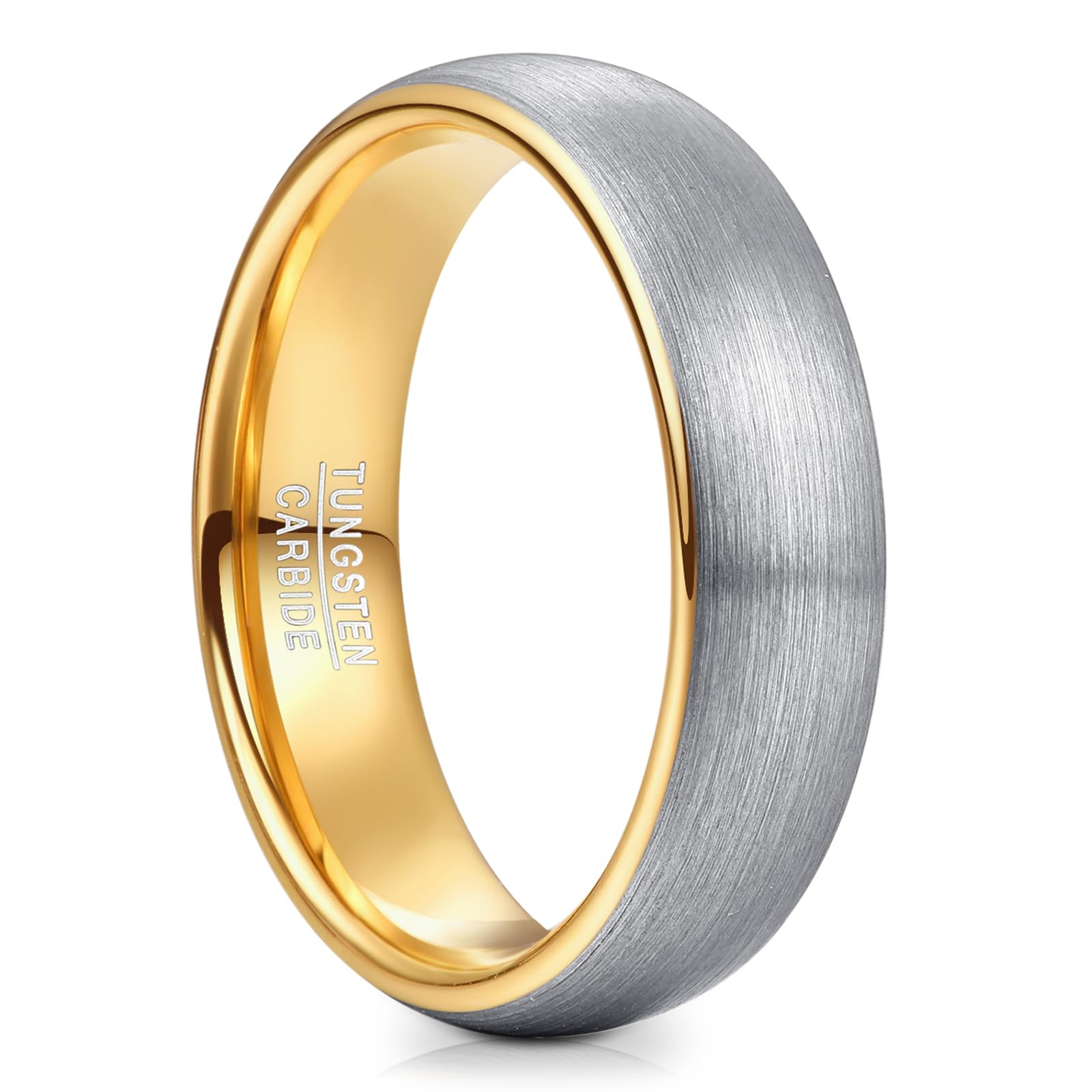NUNCAD 7mm 8mm Anillo de Tungsteno Simple de Plata con Bisel Pulido y Cepillado Hombres Mujeres Cómodo Talla 11.75-32.25