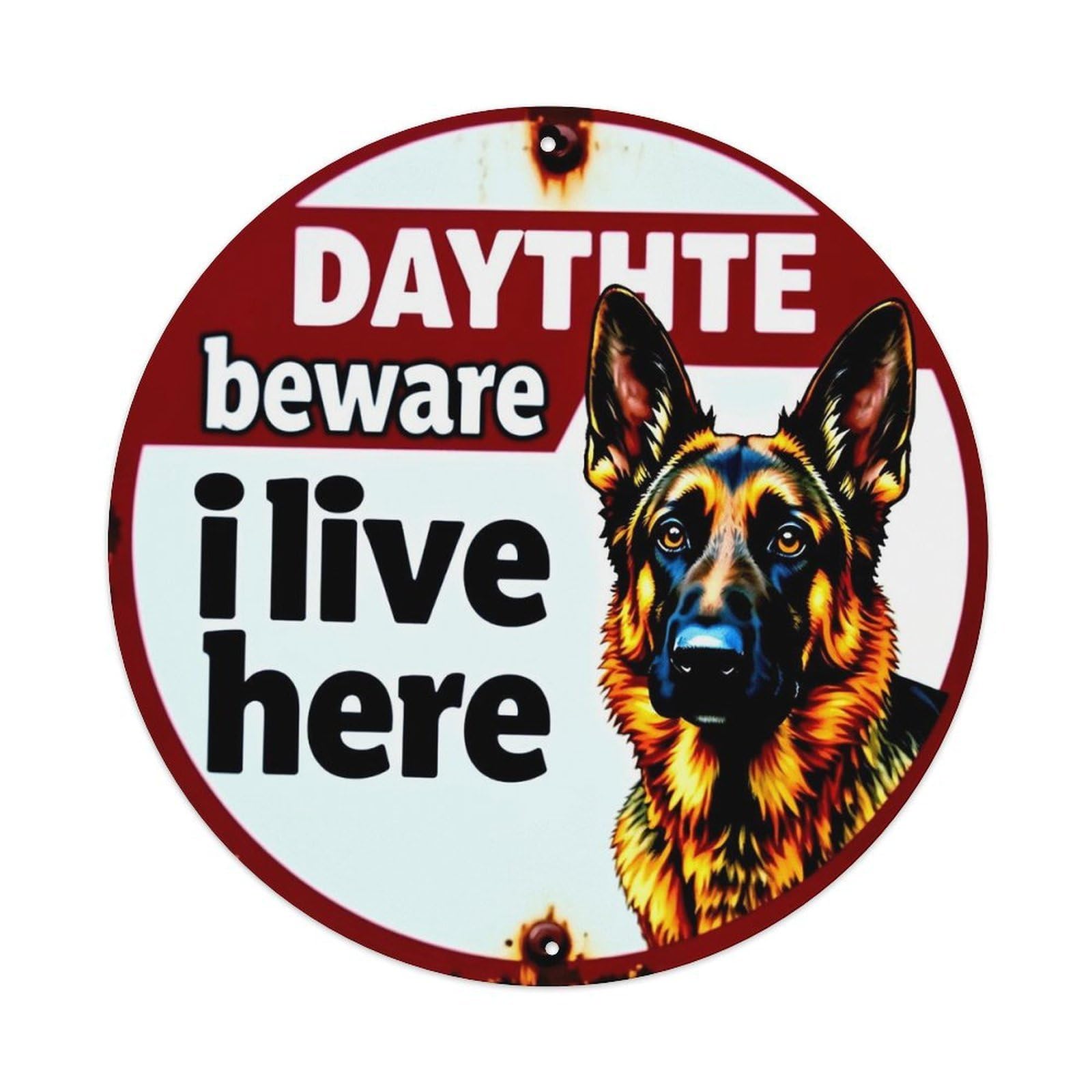 Beware Dog Lives Here Sign Tin Sign Metal Poster Vintage Metal Signs for Home Man Cave Bar Cafe Kitchen laundry room Wall Decorations 8x8 inches