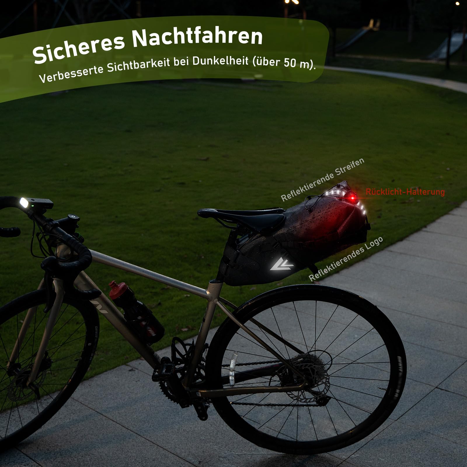Jeebel Fahrradtasche Wasserdicht BackLoader Satteltasche - 10L Bikepacking Taschen Fahrradtasche Sattelstütze für Rennrad Mountainbike