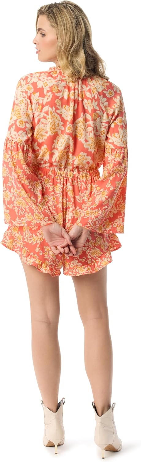 Jessica Simpson womens Aurella Ruffled Long Sleeve Button Front Romper Standard - Image 3