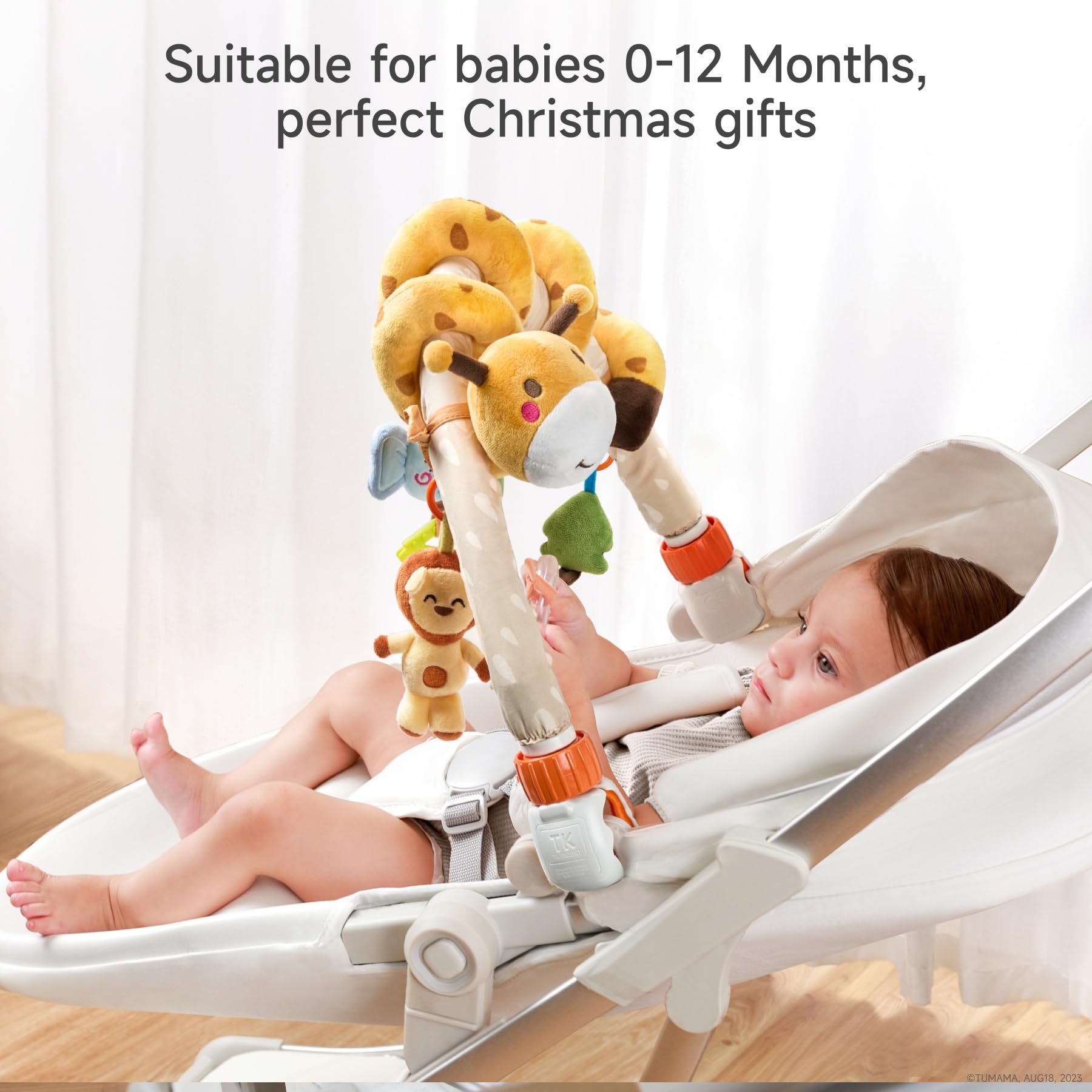 TUMAMA Spielbogen Für Kinderwagen - 3 Tier-Spielzeuge Mit Rasseln Für Babys 0-9 Monate