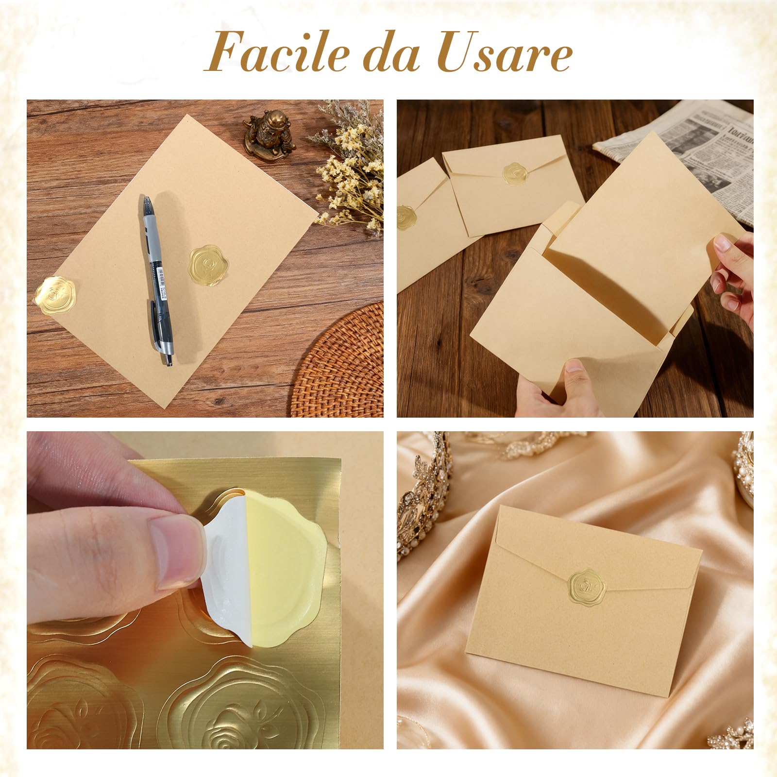 Vintage carta da lettere con buste 24 fogli per invito compleanno matrimonio