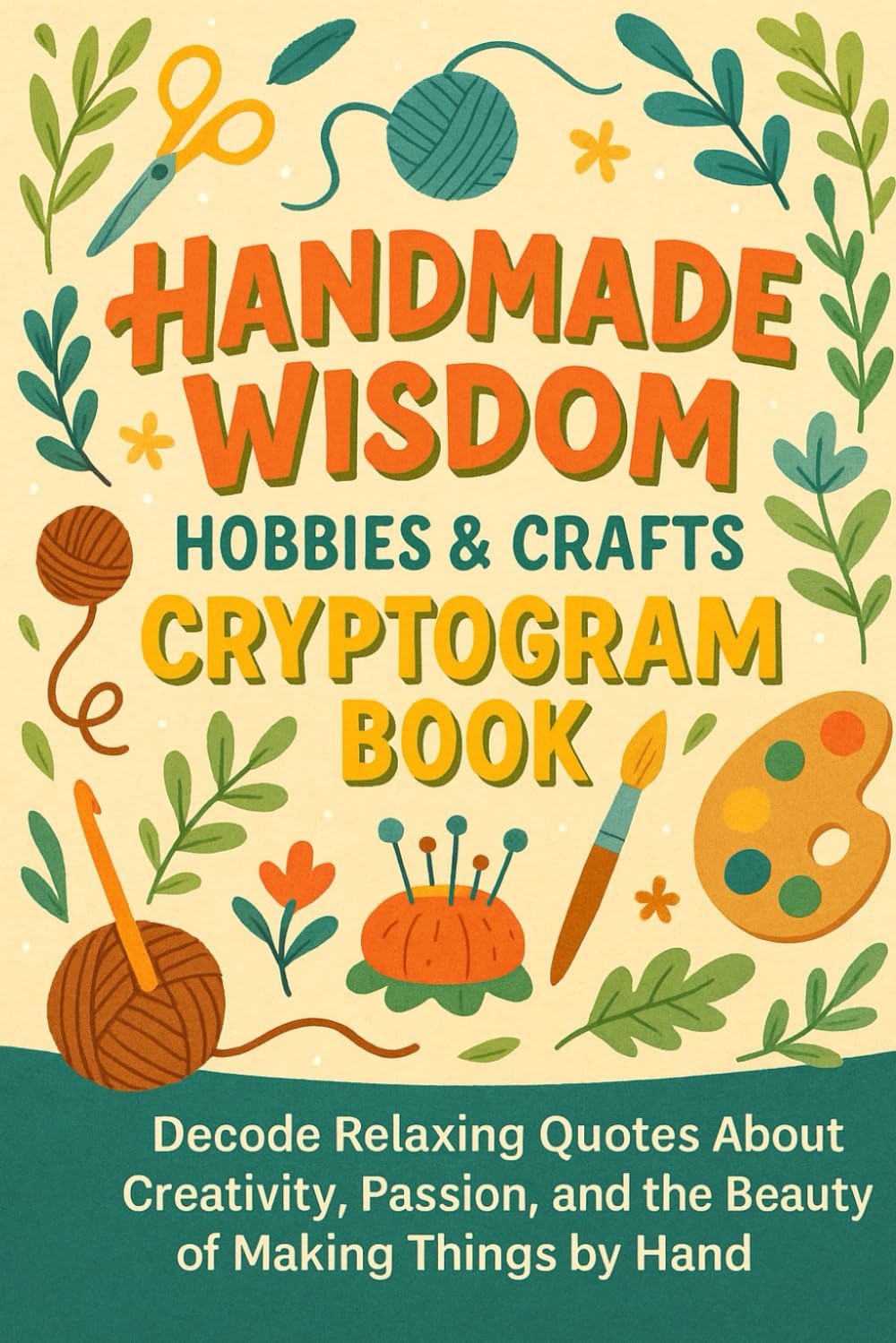 Handmade Wisdom – Hobbies & Crafts Cryptogram Book: Decode Relaxing Quotes About Creativity, Passion, and the Beauty of Making Things by Hand