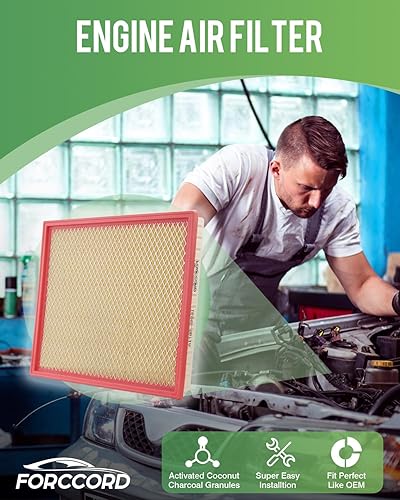 Miniatura 2 de Forccord Paquete de 2 filtros de aire de motor para Nissan Frontier 3.8L 2020 2021 2022 2023 Reemplazo de filtro de aire 165469BT1A accesorios de
