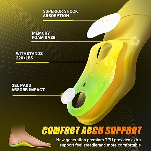 Miniatura 7 de PCSsole Plantillas resistentes de soporte de arco alto para hombres y mujeres, soporte de arco fuerte de más de 220 libras con gel cómodo, alivio de