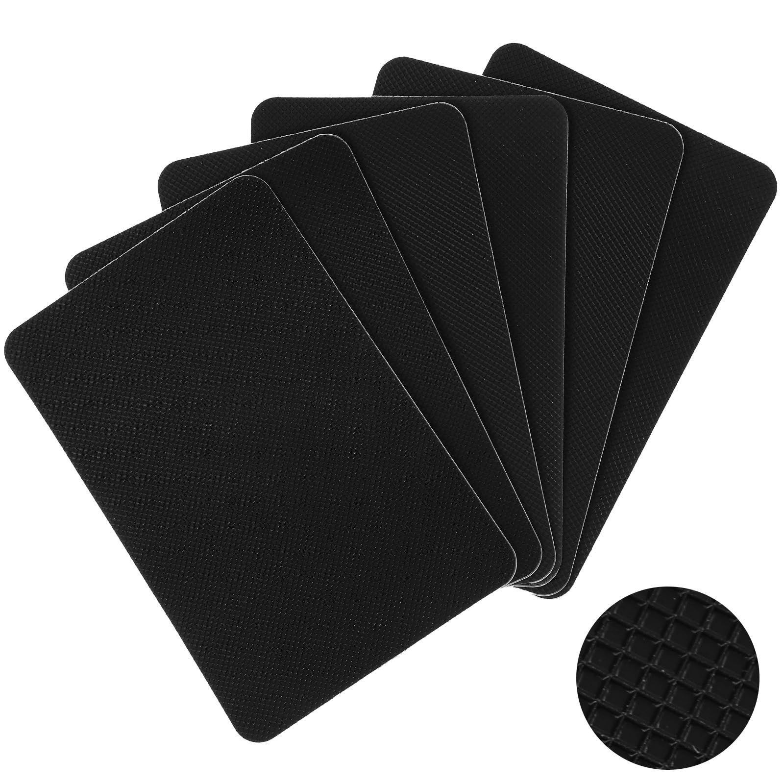 6pcs Enhanced Cuttable Rubber Grip Tape Ultra-Thin Strong Adhesive Non-Slip Sheets for Safer Handles & Surfaces Waterproof Soundproof Anti Vibration Heat Resistant Pads for DIY Crafts Floor Cushioning