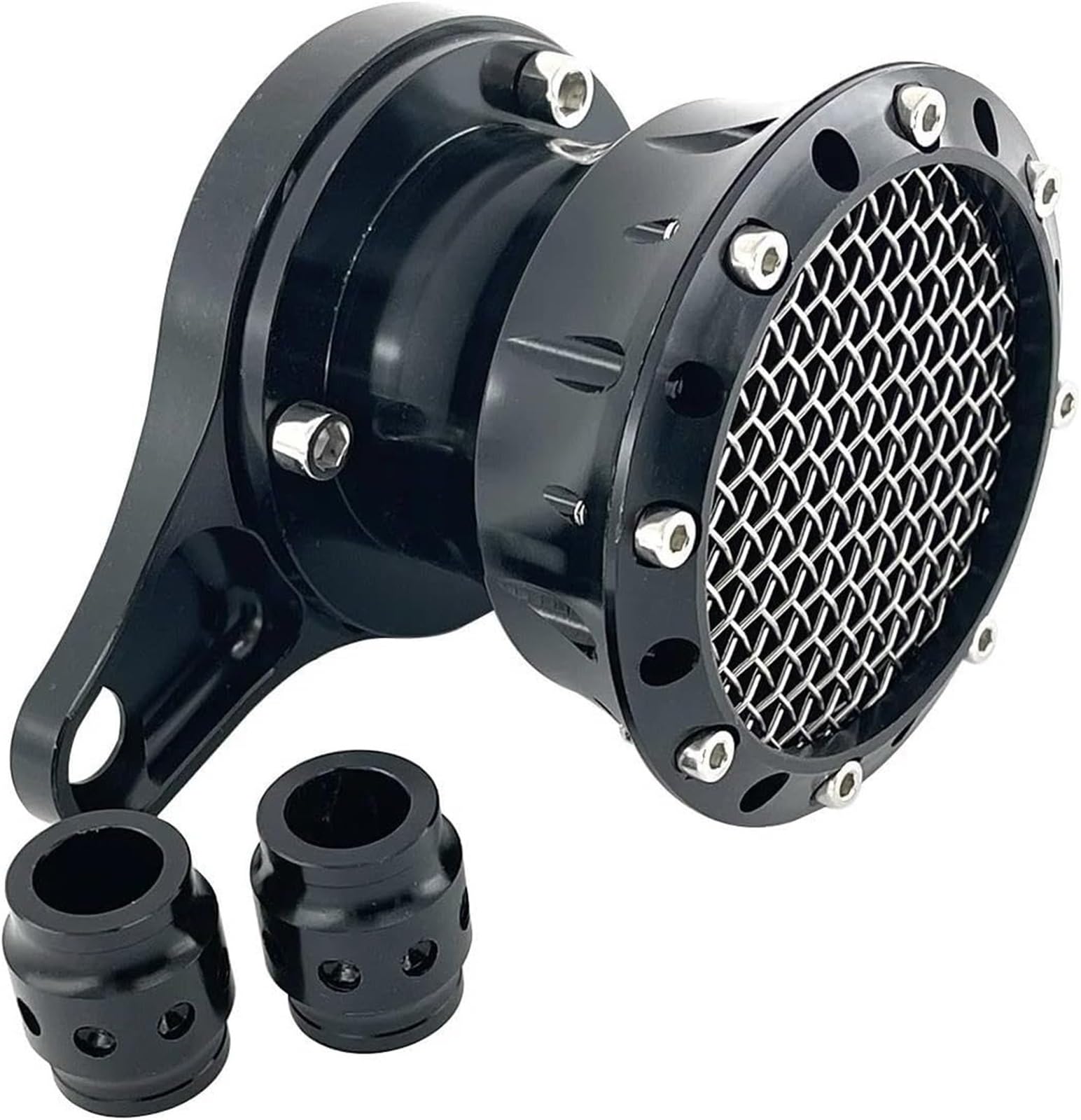 Generico Carburador Motosierra jardín Piezas de Motor Carburador para Harley Motocicleta Retro Filtro de Aire Limpiador Carburador(Negro)