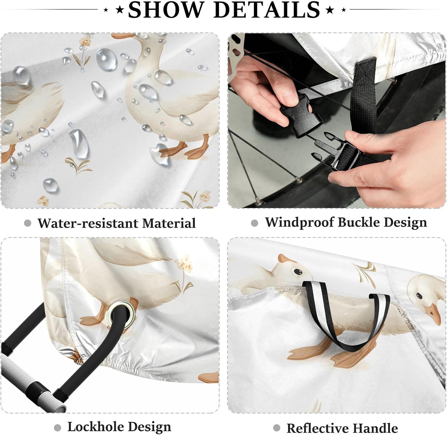 Cartoon Ducks Bike Cover Waterproof Outdoor Electric Bike Cover Bikes Accessories