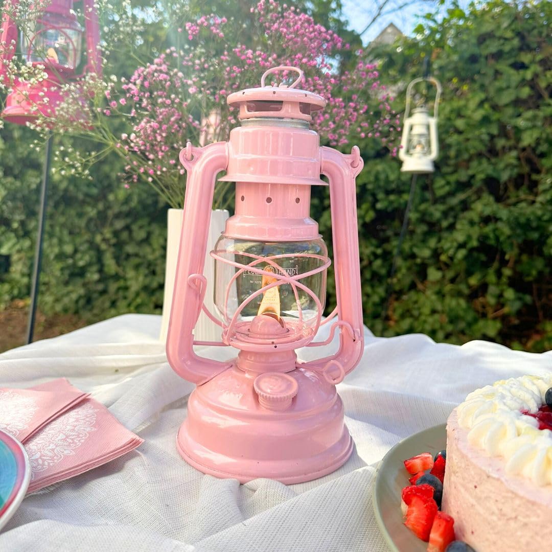 Feuerhand Sturmlaterne Baby Special 276 Rose - Für Garten, Camping & Balkon - traditionelle Petroleumlampe - Mit 20 Stunden Leuchtdauer - Made in Germany
