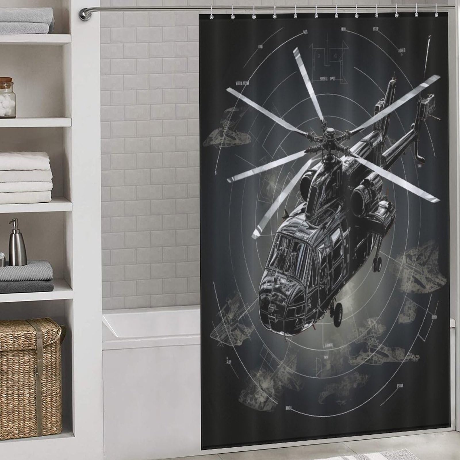 Rideau de douche hélicoptère étanche 140x183 pour éviter les inondations