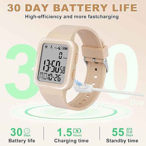Miniatura 5 de Edillas Reloj digital para hombre y mujer, rastreador de actividad física con retroiluminación EL, no requiere aplicaciónteléfono, reloj deportivo