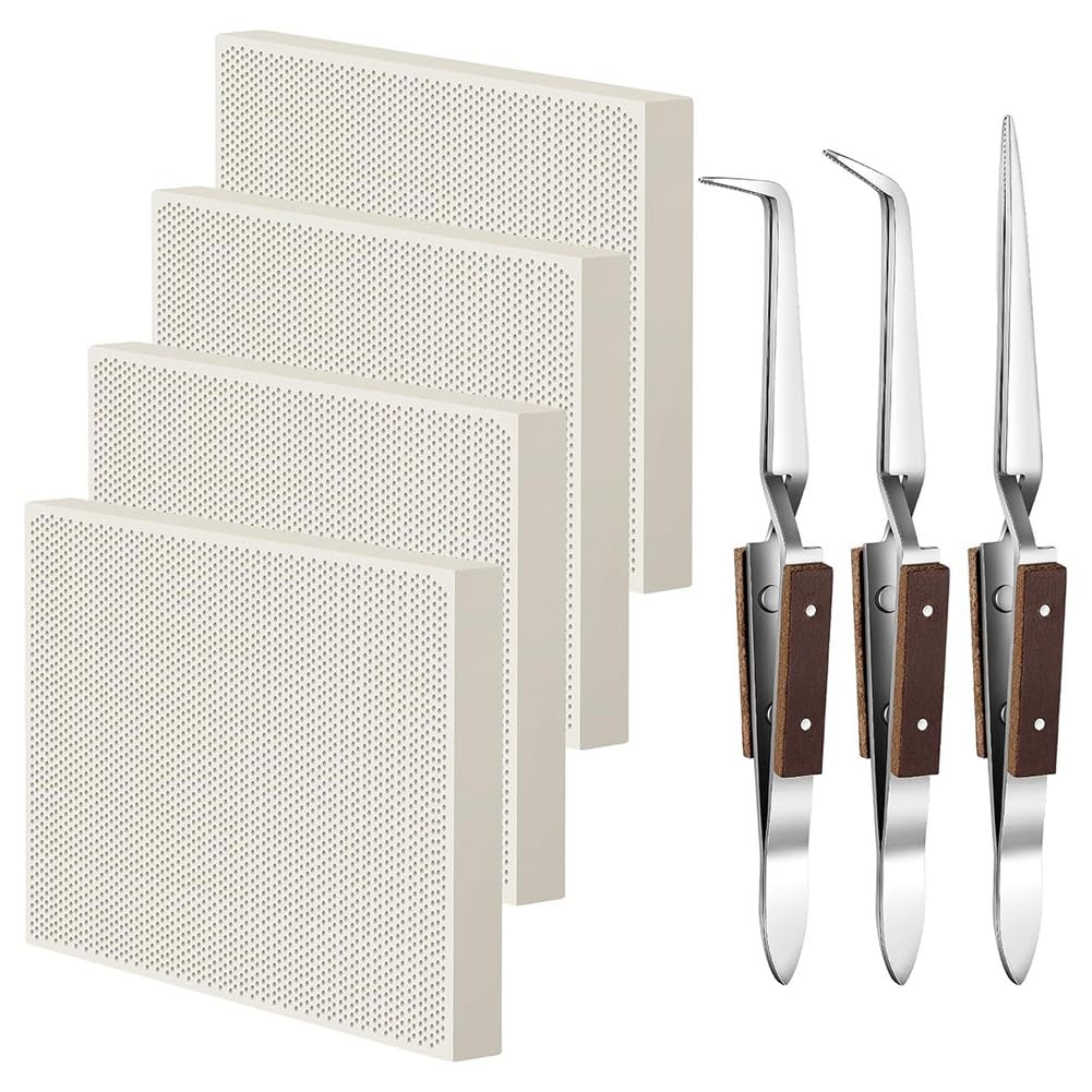 Jnchdghwa As Shown Reverse Lock Soldering Plate Soldering Block Honeycomb Ceramic Board For Jewelry Kit Tweezers For Jewelry Making Tools