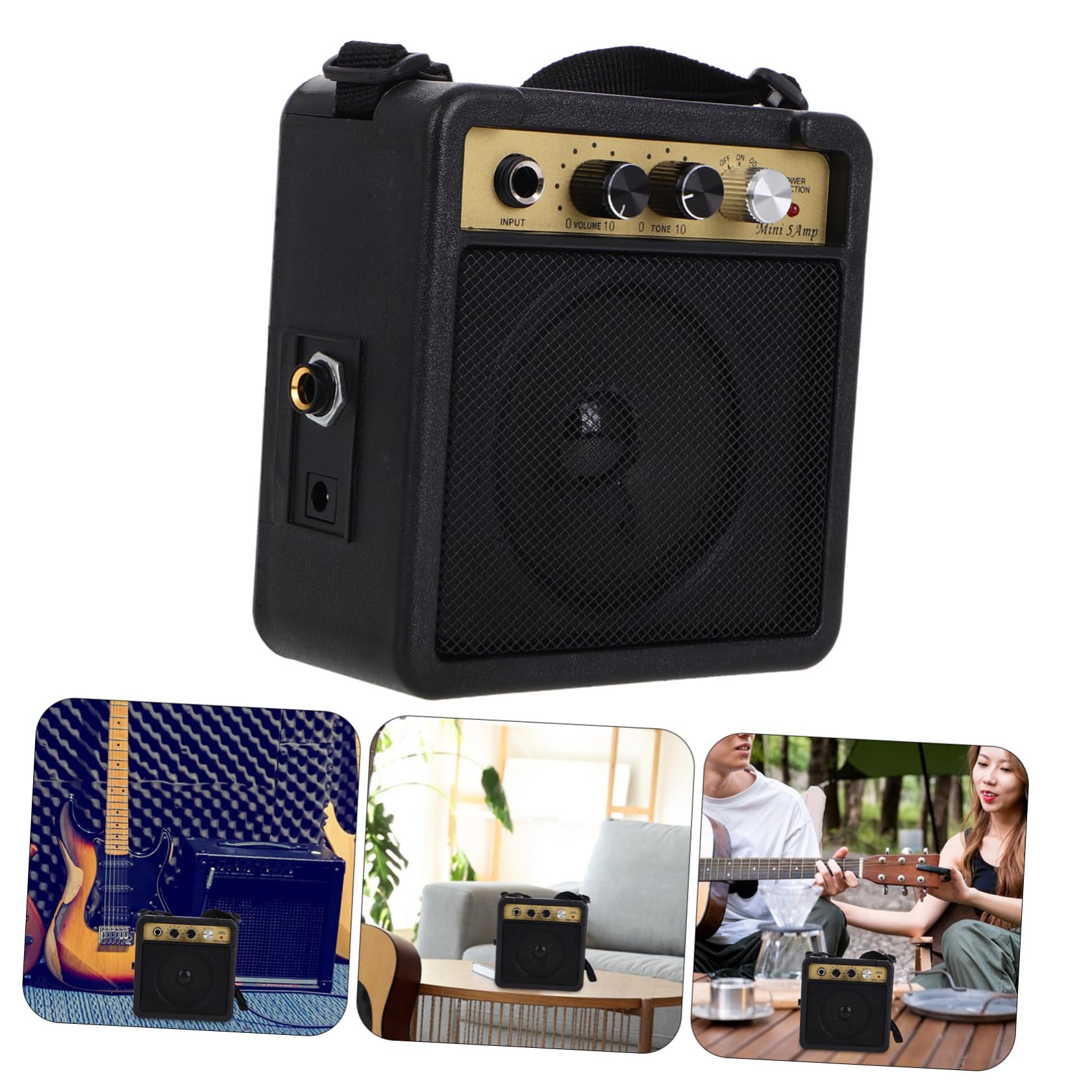Mini Amplificatore per Chitarra Elettrica 5w, Nero | Struttura Robusta, Suono ad Alta Fedeltà, Plastica e Metallo, senza Batteria