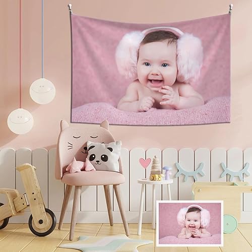 Miniatura 2 de GSHUJBV Tapiz personalizado para subir imágenes de fondo, tapiz personalizado para colgar en la pared, imprime cualquiera de tus diseños, pancartas
