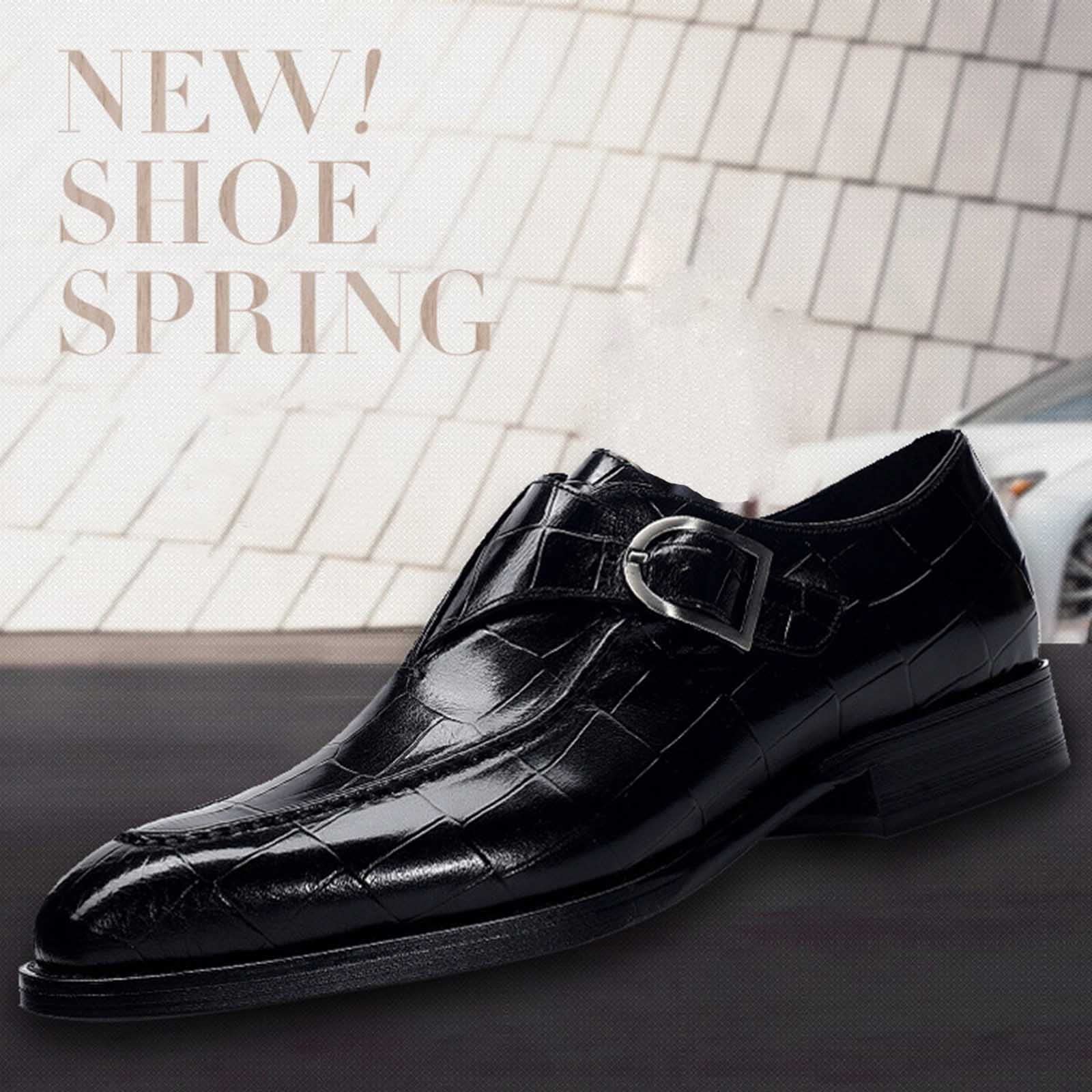 Scarpa Derby Uomo Pelle Artificiale Scarpe Vestite Eleganti Scarpe Per Il Tempo Libero con Fibbia Regolabile Classico Casual Urban Commerciale per Ufficio Costume