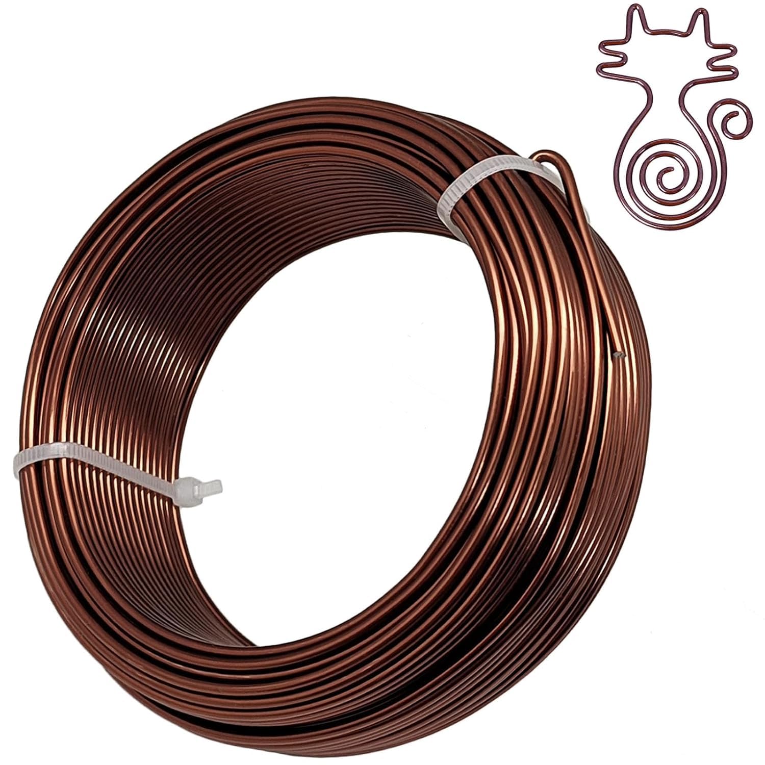 YEQIN 12 Gauge Aluminum Wire, 105 Feet 2mm Bendable Metal Craft Wire for Sculpting, Armature, Jewelry Making, Floral Making, Doll Making, Modelling, Crafting, Bonsai Training (Bronze)