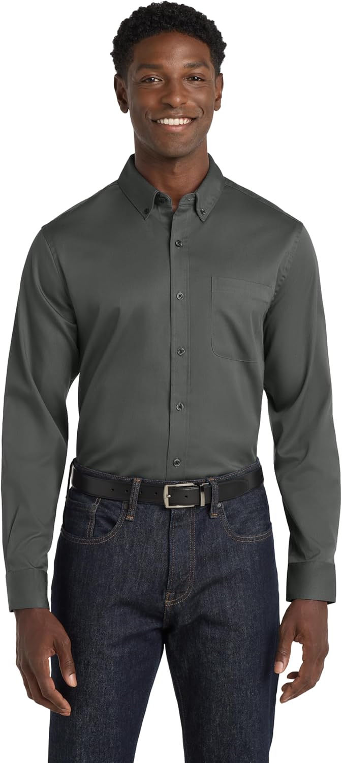 Port Authority Men's SuperPro React Twill Long Sleeve Button-Down Shirt