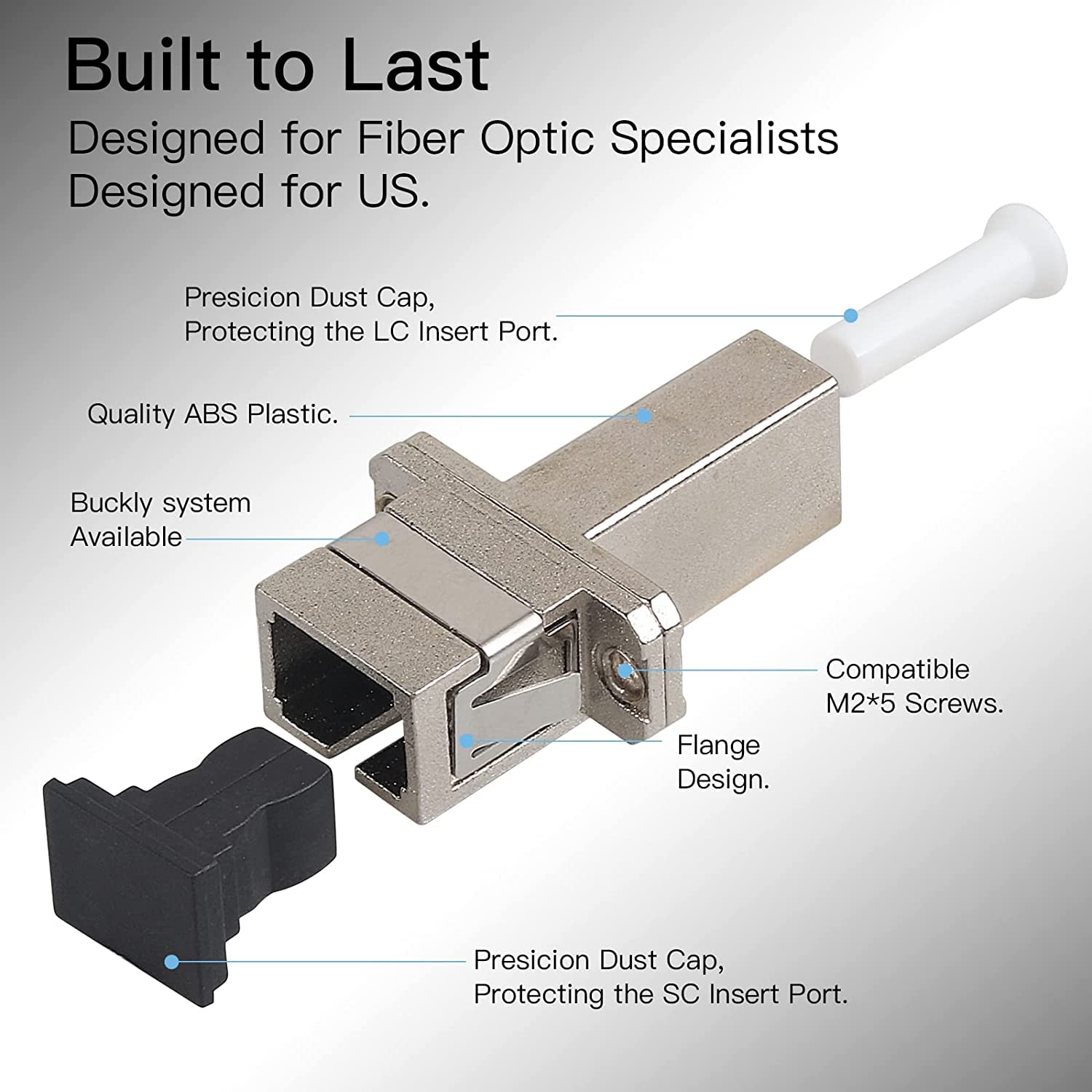 Lot de 6 adaptateurs à fibre optique – LC femelle vers SC femelle Simplex multimode/monomode hybride, coupleur/bride