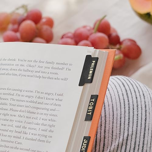 Miniatura 7 de Pestañas de cuero para la Biblia para mujeres y hombres, pestañas de índice de la Biblia católica con impresión grande para la Biblia de estudio,