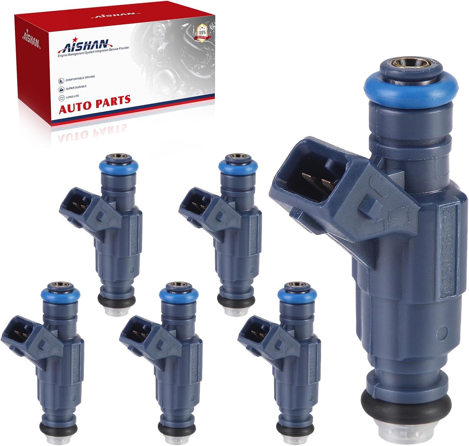 6PCS Fuel Injectors 4 Holes Compatible with Mercury Mountaineer 2002, for Mazda B4000 2002-2004, for Ford Ranger 2001-2003, Explorer 2001 2002, Explorer Sport Trac V6 4.0L Replace 0280156029