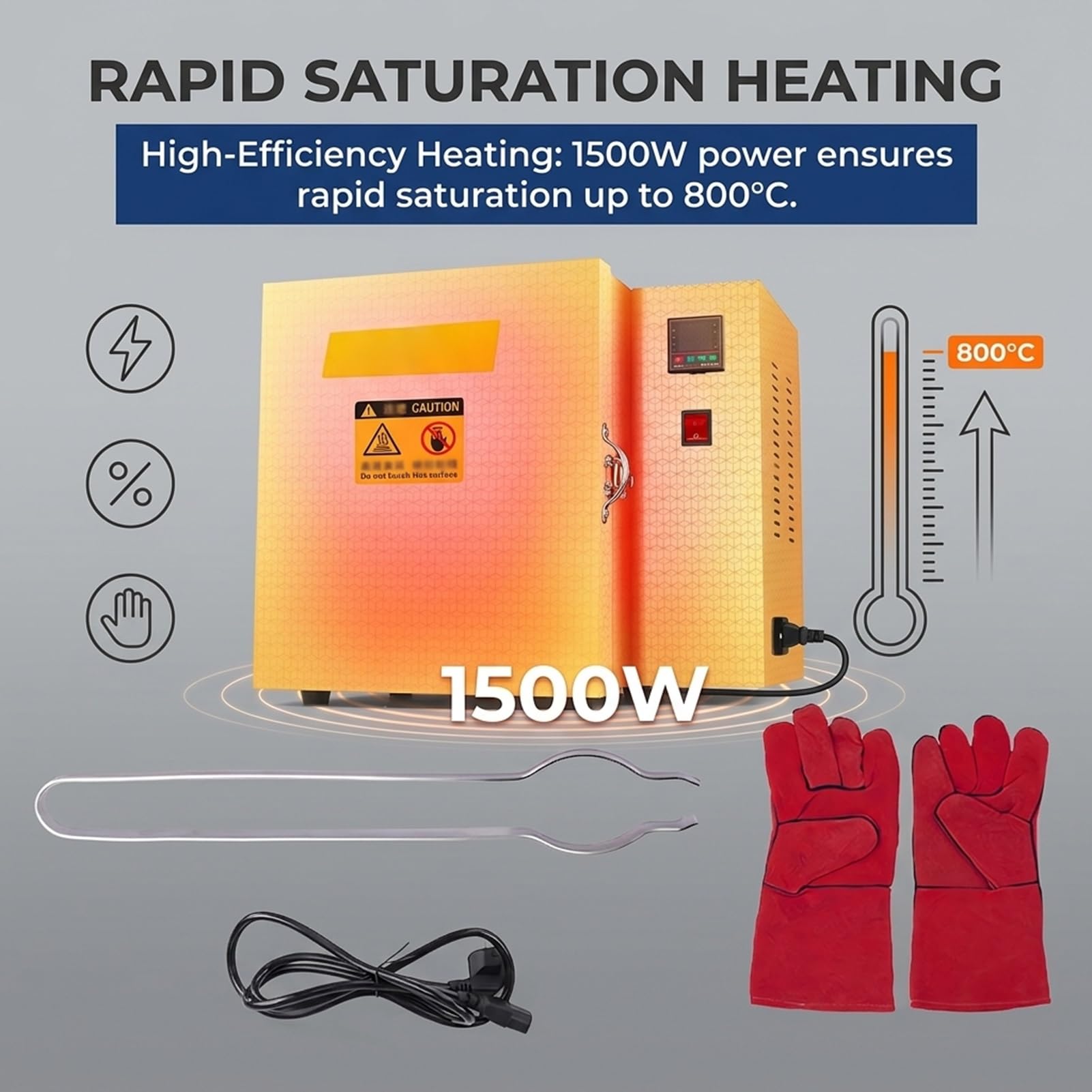 800C Forno Muffola per Preriscaldo Stampo Gesso Cera Persa Laboratorio,Forno Elettrico Ceramica Casa Argilla Hobby Banco,Forno Calcinazione 1500W con Scarico Superiore