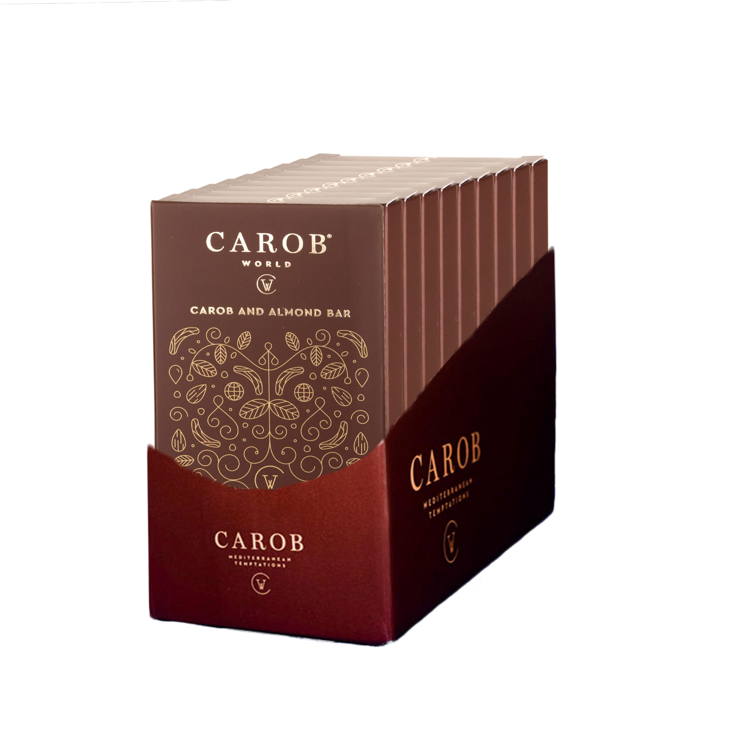 Carob and Almond Bar | Glutenfrei, Zuckerfrei und Vegan | (15 x 80g)