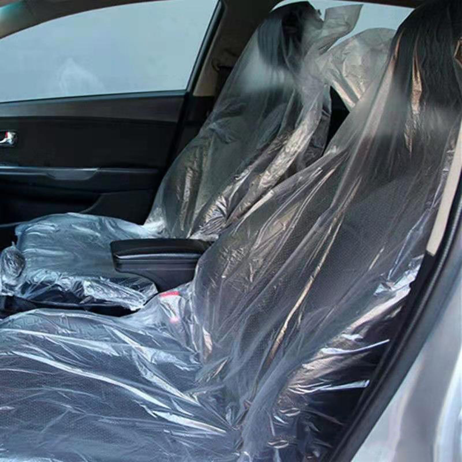 Lot de 100 housses de chaise de voiture transparentes jetables et anti-poussière