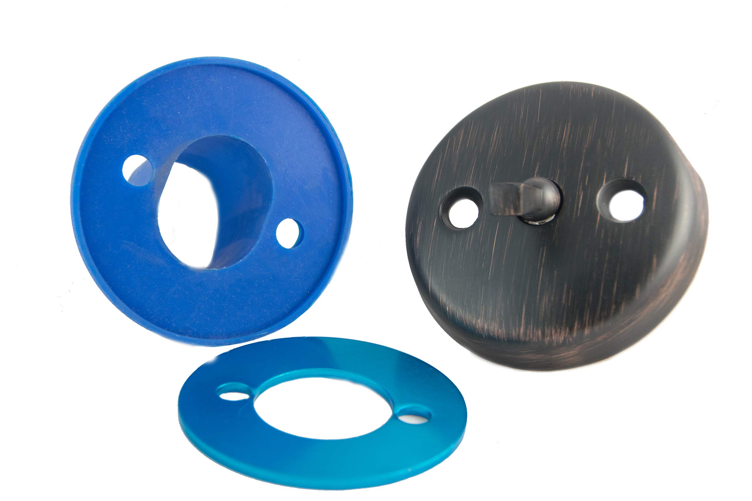 BlueVue3-5/8" Overflow Gasket Kit with Trip Lever Overflow Cover, Oil-Rubbed Bronze