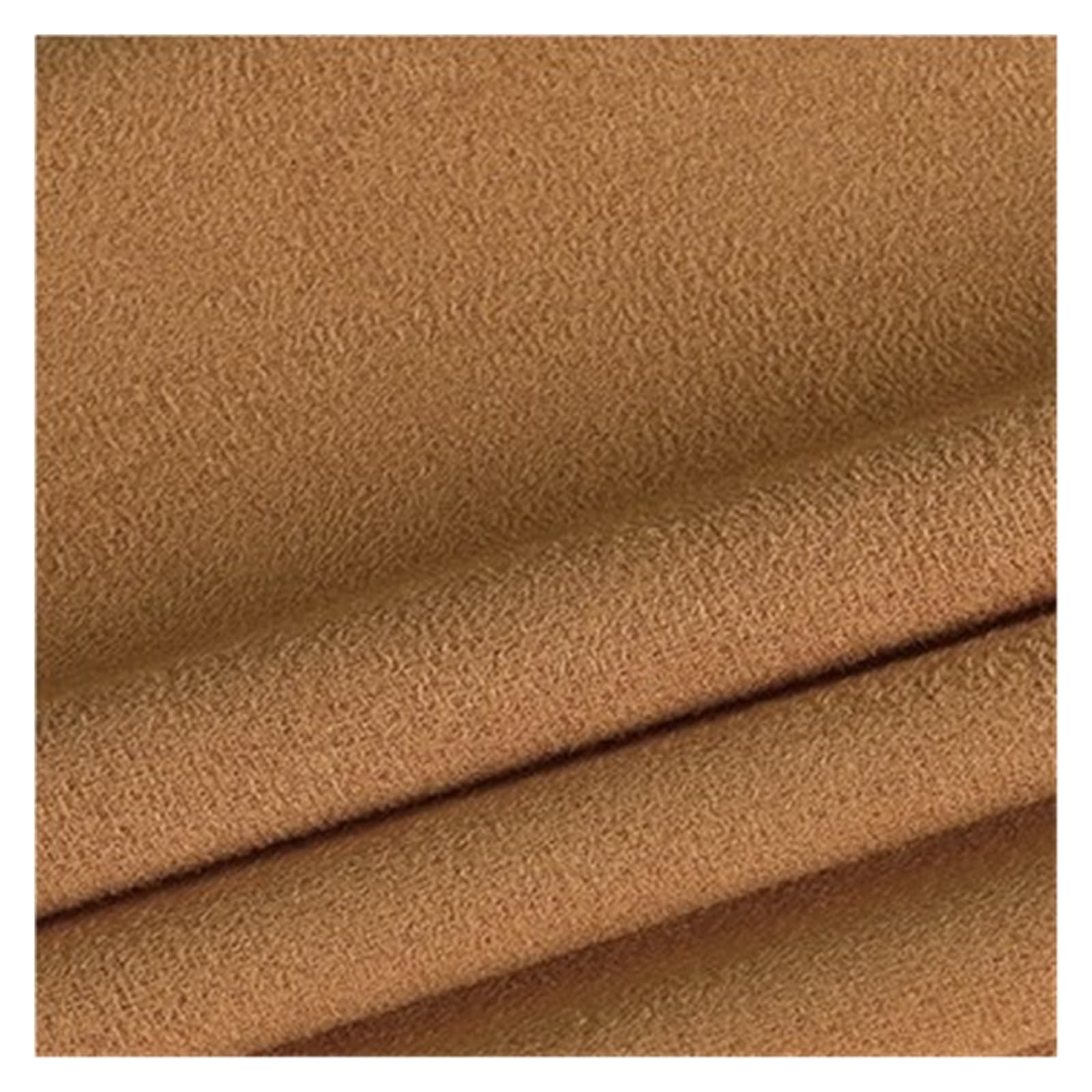 FIgpmwld Faux Suede Fabric, Frosted Velvet Suede Fabric Multicolor 50x160cm Micro Elastic Sewing(Brown Color)