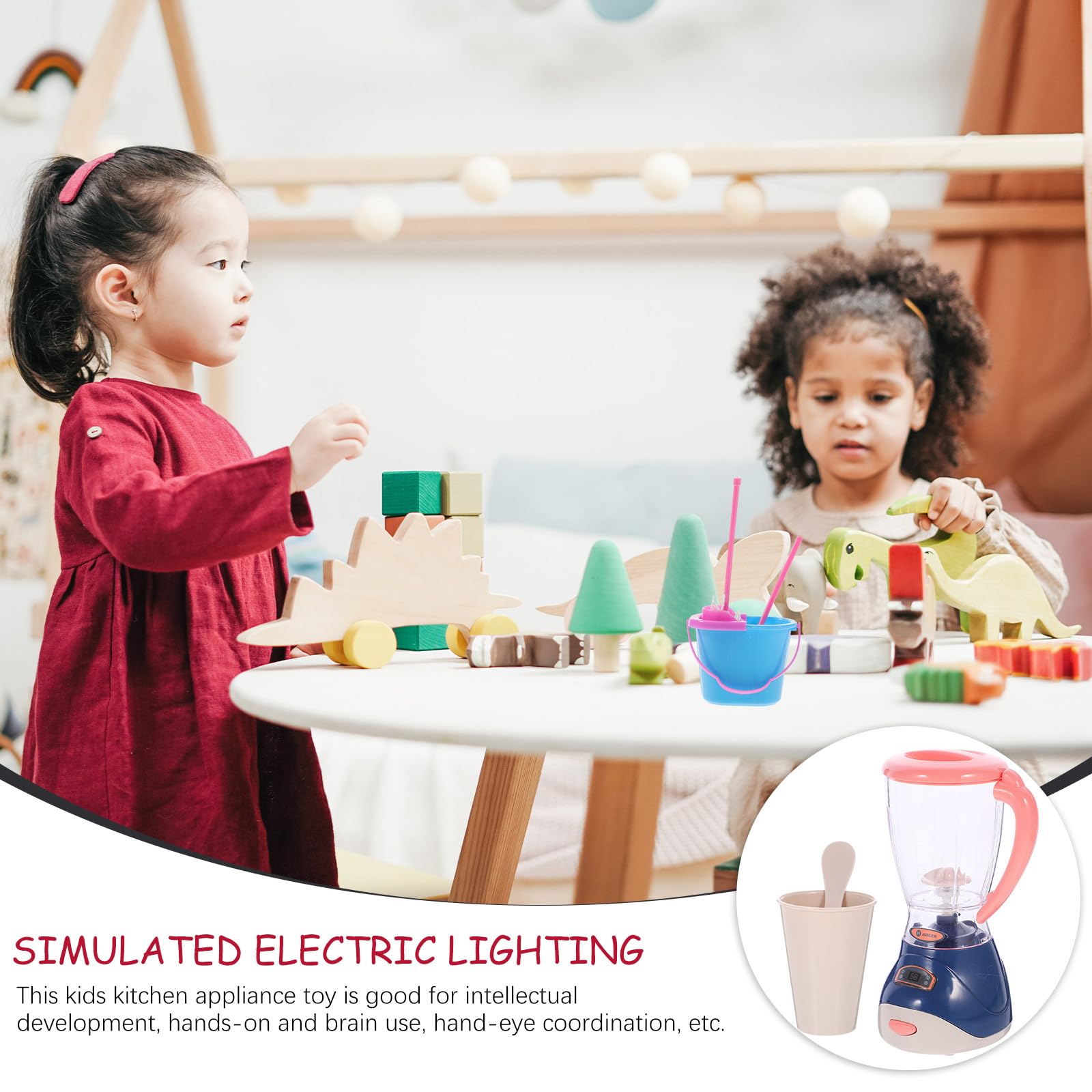 UKCOCO Toy Juicer Mixer for Kids: Simulation Juicer Blender Toy With Realistic Light & Sound for Pretend Play - Image 4