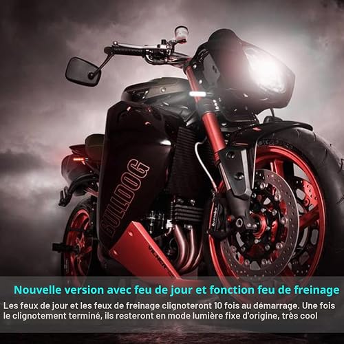 Kinstecks 4PCS Motorcycle Indicators Flowing Turn Signal Lights Motorbike Turning Indicators Daytime Running Lights Brake Lights 12V 16LED for Motorcycle Motorbike - 3