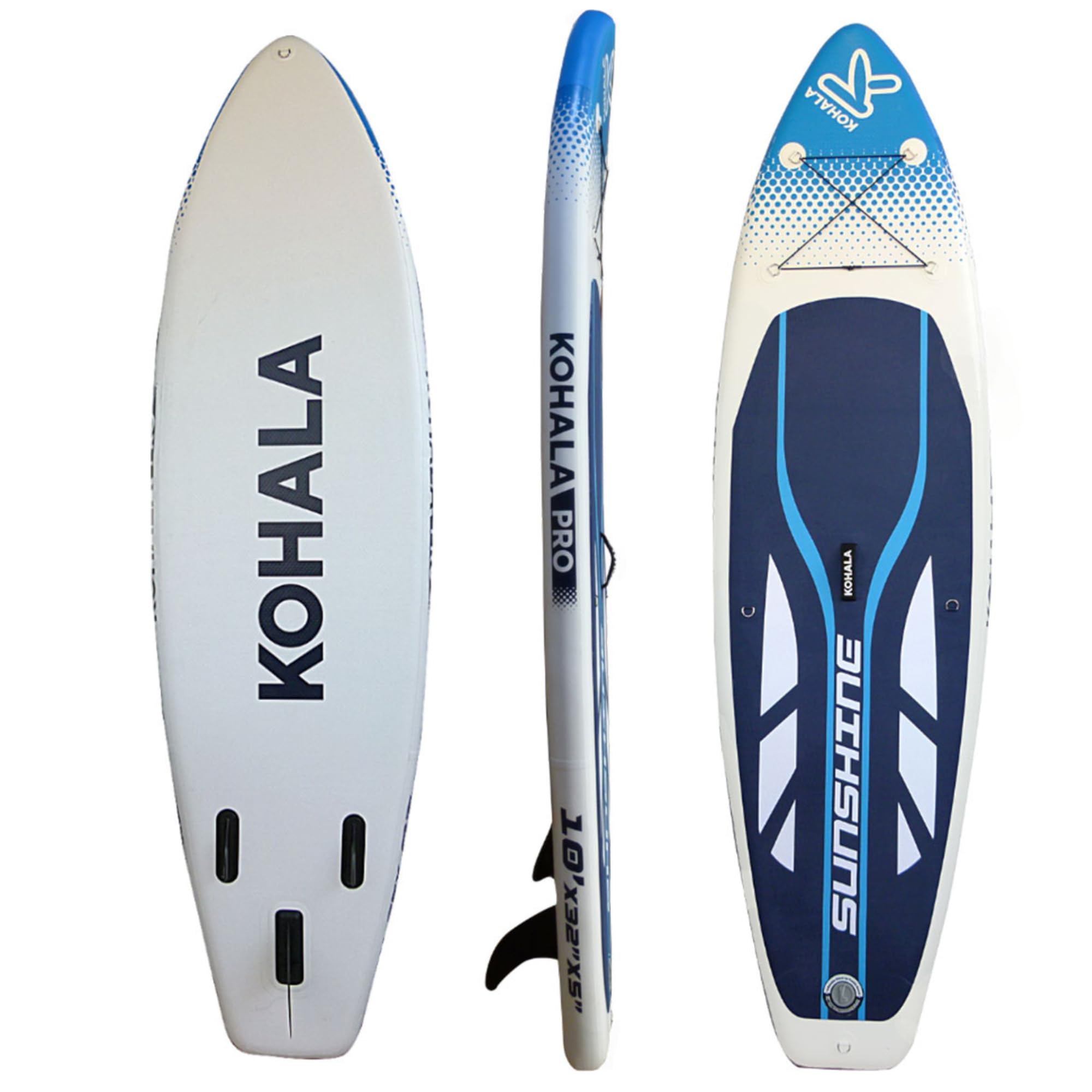 KOHALA Tabla Paddle Surf Hinchable Sunshine 10’ (305 x 81 x 12) cm | Pack Pro Completo con Remo, Bomba, Mochila, Leash y Aletas | Paddle Surf Fusion Ligera y Resistente