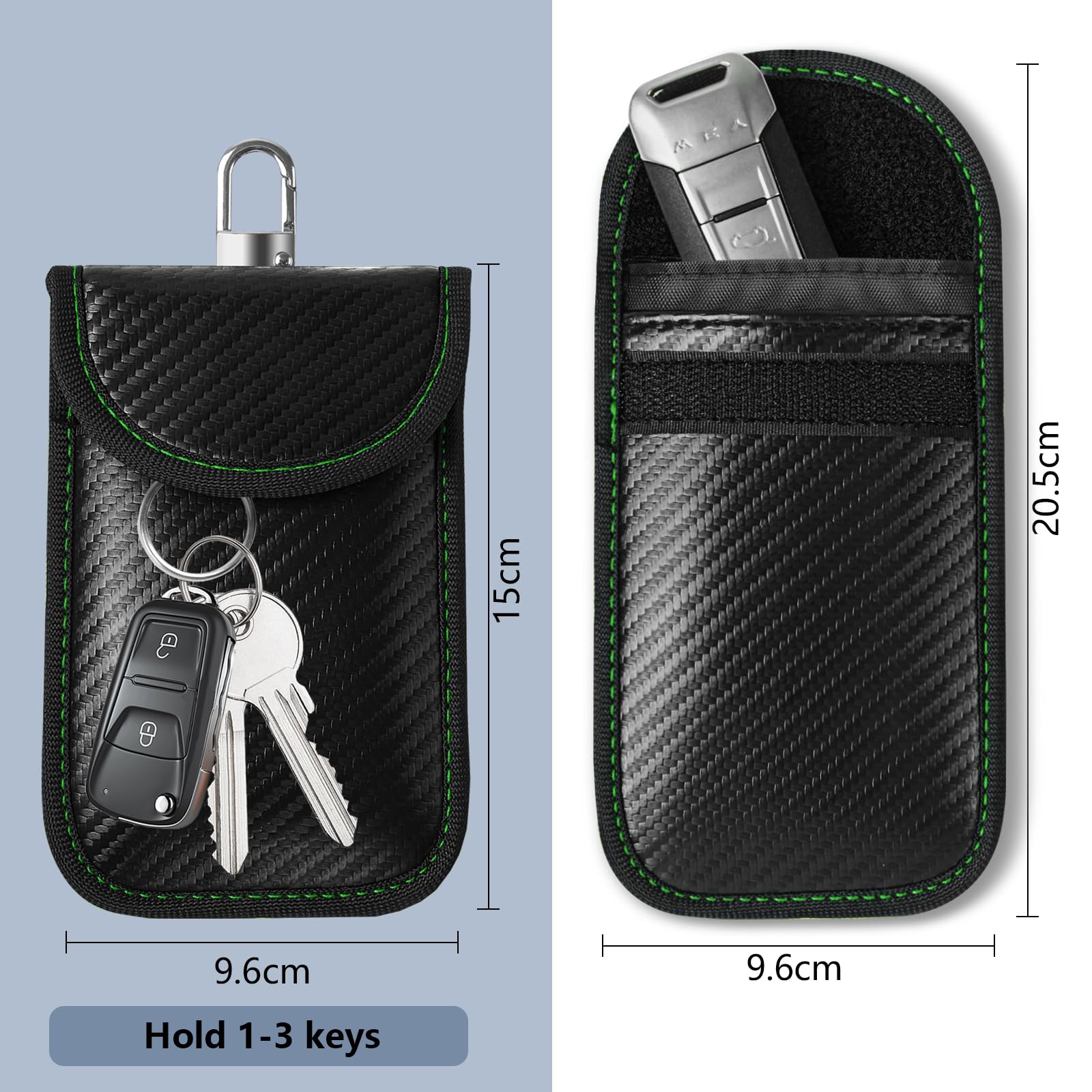 Meliya Faraday Pouch Bag for Car Keys, RFID Signal Blocking Holder, Faraday Key Fob Protector, Anti-Theft Key Fob Case (Green)