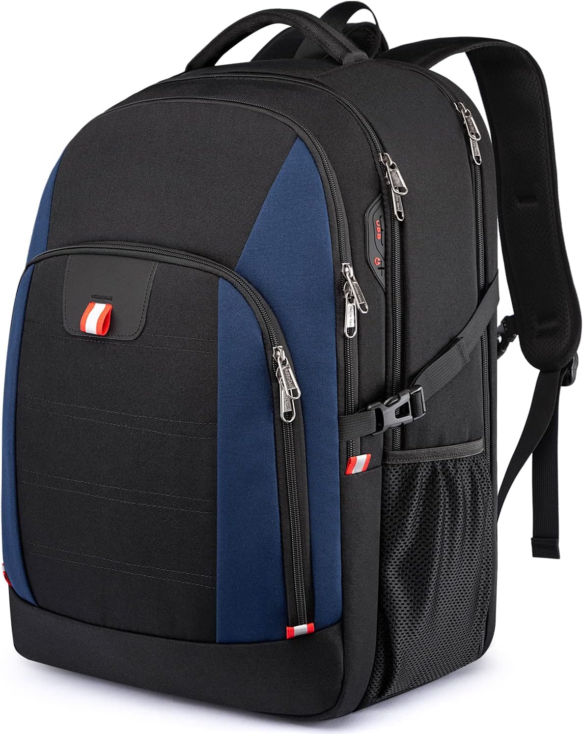 Della Gao Travel Laptop Backpack, 18.4 inch Extra Large Backpack for Men and Women, 45L Capacity Business Computer Back Pack (Black Blue, 18.4 Inch)