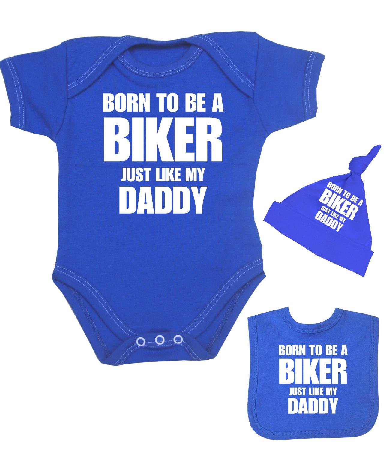BabyPrem Baby Clothes Set Born to be a Biker Like Daddy ROYAL NEWBORN