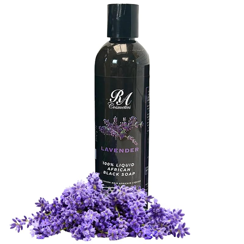 RA COSMETICS Sabonete líquido africano preto com lavanda, 237 mL
